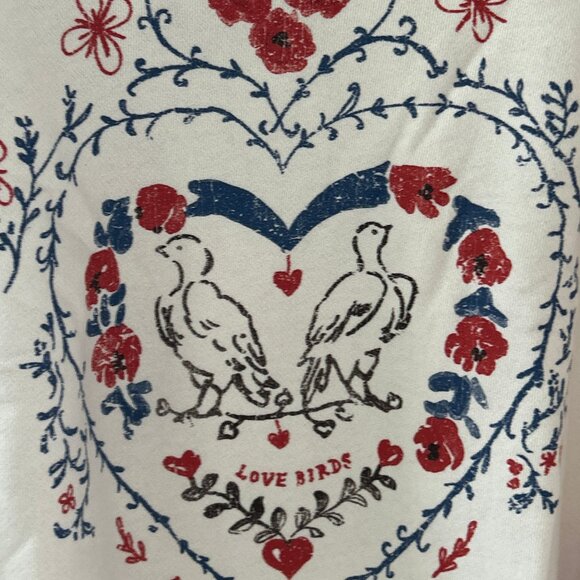NWT FREE PEOPLE ~ LOVE BIRDS CAMDEN GRAHIC SWEATSHIRT ~ XL ~ $198 - Picture 7 of 9